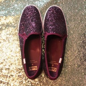 Maroon Glitter Kate Spade for Keds Sneakers